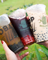Gobelets en plastique PET jetables personnalisés avec logo, 12 oz, 14 oz, 16 oz, 18 oz, 20 oz, 24 oz, transparents, pour matcha latte, café glacé à emporter, avec couvercles