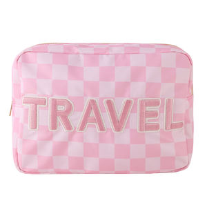 Sac en Nylon à faire soi-même avec des patchs de lettres Chenille, trousse de maquillage, cadeau de noël, sacs à cosmétiques pour le voyage, livraison rapide - Product Image 4