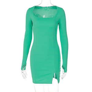 Ensembles d'automne pour femmes <span class=keywords><strong>2022</strong></span> Bleu Plus Size Tricoté Casual Winter Fall Wholesale African Dresses for Women Dresses Clothing - Product Image 5