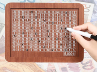 Tirelire en bois personnalisable et écologique, style islamique, pour compter les billets USD EUR GBP, pots à monnaie, cadeaux Ramadan Aïd Moubarak