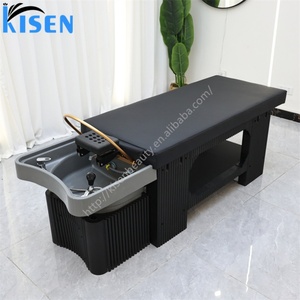 Kisen Lit de lavage de cheveux de luxe noir pour salon, table de spa capillaire, nécessite une installation de plomberie, pour salons de beauté et salons de coiffure - Product Image 5