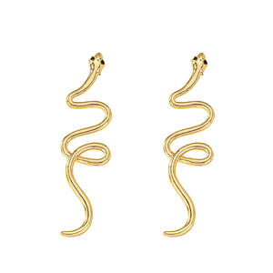 Boucles d'oreilles en forme de serpent Boucles d'oreilles métalliques simples et élégantes en forme de serpent pour femmes - Product Image 5