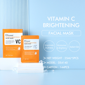 Disar lembar masker wajah Vitamin C, untuk perawatan kulit, mencerahkan kulit, menghaluskan, Pelembab, masker wajah asam hialuronat - Product Image 2