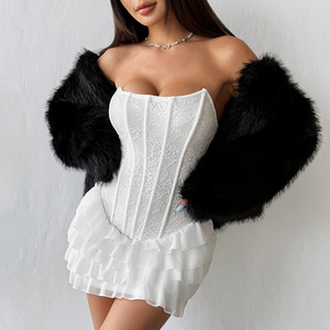 Top Corsetto Estivo da Donna in Pizzo Unico e Bellissimo, Gonna a Vita Alta Stile Coreano, Moda Elegante per il Lavoro - Product Image 6