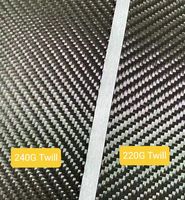 Fabricants chinois de tissu en fibre de carbone sergé ou à armure toile 3K 200g de fibre tissée en carbone noir