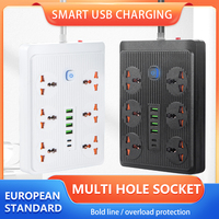 En Oferta, Regleta de Enchufes Eléctrica Universal de 6 Tomas con 4 Puertos USB, Material de PC, Protección Contra Sobrecarga, Enchufe de Extensión de Cobre Puro
