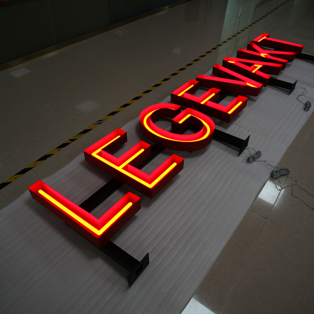 PLED Channel Letter Neon Sign with Stainless Steel RGB Changing Color Modern Aesthetic Interior Decor for Bedroom Office Studio