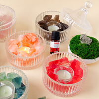 Support de bougie en cristal naturel brut en gros, bougeoir personnalisé, pot à bougie, pot en verre, décoration d'intérieur
