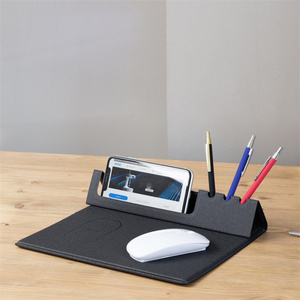 <span class=keywords><strong>Tapis</strong></span> <span class=keywords><strong>de</strong></span> <span class=keywords><strong>souris</strong></span> pliable avec chargeur sans fil personnalisé avec logo, noir, cadeau promotionnel et d'affaires - Product Image 5