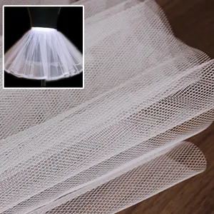 Tela de malla dura para vestido de novia, tejido de malla gruesa reforzada 100D, hexagonal, color blanco