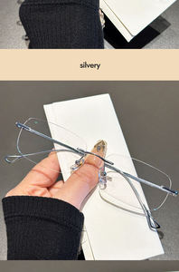 نظارات كلاسيكية 69058-A بدون حافة مربعة الشكل للرجال معدنية نظارات قياسية بصرية لقلّة النظر نظارات نسائية إطارات نظارات كورية فاخرة - Product Image 6