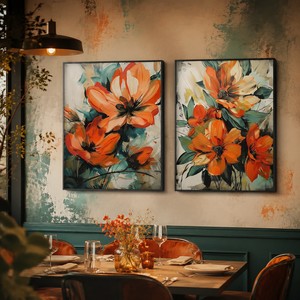 Pintura <span class=keywords><strong>al</strong></span> Óleo Moderna Pintada a Mano, Flores de Amapola Coloridas Abstractas, Arte de Pared en Lienzo para Decoración de Sala de Estar o Restaurante - Product Image 3