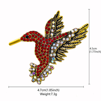 Broches Weiman en forme d'animaux mignons, oiseaux, avec cristaux et strass, broches de luxe pour femmes, plaquées or, en alliage, personnalisables, broches de créateur