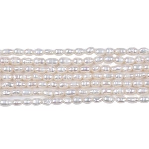 Perles de riz en perles d'eau douce naturelles Zhuji de 3 à 3,5 mm, perles Mantou, petites perles blanches, perles en vrac pour matériaux de bricolage - Product Image 4