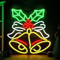 Enseigne néon personnalisée en usine, motifs Père Noël, Élan, Biscuit de Gingembre, Décoration murale LED de Noël pour intérieur et extérieur, Fourniture en gros pour Noël