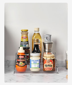 3 Étagères à épices multifonctions en plastique transparent, organisateur de pots à épices en verre pour la cuisine, le garde-manger, l'étagère, la chambre à coucher, le bureau - Product Image 6