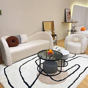 Modern Minimalist Luxury Wood Cat-ear Shaped Small <b>Sofa</b> <b>Bed</b> for Home and Villa Use - Product Image 4