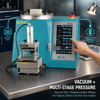 Machine de moulage de bijoux à injection de cire LCD SANEI pour modèles de bagues et de pendentifs, fonctionnement par écran tactile, vidange automatique sous vide, 550W 220V