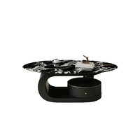 Table basse Super Crystal Stone : Table basse ovale moderne avec un luxe d'inspiration italienne pour le salon