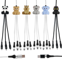 Offre Spéciale en ligne Forme d'ours mignon PD 60W 3A Cordon de charge Connecteur USB C Téléphone portable Type C Câble de données USB
