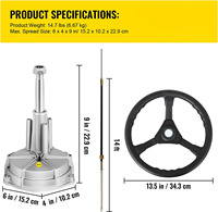 Câble de direction pour bateau 14' Kit de direction rotative hors-bord 14 pieds Direction rotative pour bateau