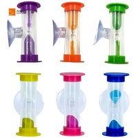 Mini 1 2 3 minutes sablier en plastique minuterie cuisson et douche sablier avec ventouse cadeau