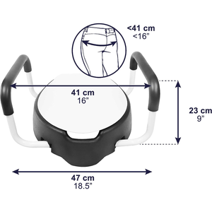 Rehausseur de siège de toilette avec accoudoirs (10 cm, souple), Rehausseur de siège de toilette pour adultes avec couvercle KMINA K30012 - Product Image 3