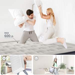 LGM Nouveau modèle <span class=keywords><strong>Lit</strong></span> gonflable double <span class=keywords><strong>surélevé</strong></span> <span class=keywords><strong>avec</strong></span> plastique floqué - Product Image 6