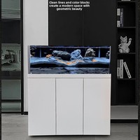 Aquarium étroit Jin Jing avec pompes à eau, filtre de fond pour poissons super blancs, verre ultra transparent, style industriel