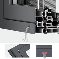 Ventana Abatible de Aluminio con Marco Negro, Aislamiento Acústico, Ahorro Energético, Doble Vidrio, para Oficinas, Edificios y Baños