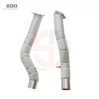 Tubo Delantero de Acero Inoxidable de Alto Rendimiento SDO Compatible con Porsche Cayenne GTS 958.2 3.6T V6 2015-2018 con Protector Térmico