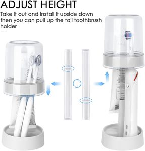 Boîte de rangement pour brosse à dents électrique et gobelet de rinçage pour étudiants, idéale pour le comptoir de salle de bain - Product Image 4