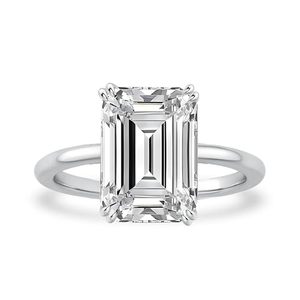 Anillo de Compromiso SGARIT Personalizado de Oro 14K/18K con Diamante CVD Corte Esmeralda, Clásico para Mujer, Certificado IGI, Color D, 1-3ct - Product Image 1