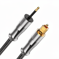 Câble optique Mini Toslink plaqué or 24 carats EMK (tressé en nylon) pour home cinéma et barre de son - 1 m 3,5 mm