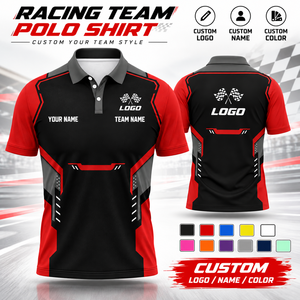 เสื้อโปโลทีมแข่งรถ เสื้อโปโลกีฬาผู้ชายแบบสั่งทำพิเศษ สกรีนโลโก้ทีม ชุดยูนิฟอร์มคุณภาพสูง เสื้อผ้ากีฬาประสิทธิภาพสูง - Product Image 2