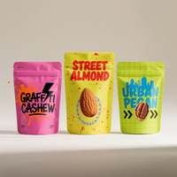 Sachet Doypack en plastique Mylar pour emballage alimentaire, avec impression personnalisée, pour protéines, fruits secs, noix de coco et noix de cajou