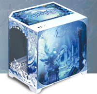 Boîtier d'ordinateur de jeu M-ATX Atlantis haute performance, excellente qualité, panneau latéral bleu avec fenêtre, fabriqué en métal durable