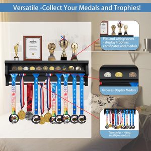 2026 Massivholz Medal Hanger Display Regal Medaillen halter, Wand halterung Medal Rack Display halter für Läufer, Marathon, - Product Image 4