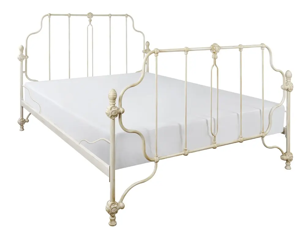 Queen Size Modern Platform Bed Frame with Vintage Headboard Strong Metal Slat Support Easy Assembly No Box Spring Needed