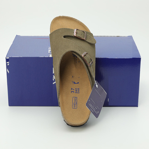 Sandalias Birkenstocks Arizonas personalizadas de alta calidad, zapatos de corcho, zuecos de Punta abierta, mulas de cuero Unisex para zuecos de soporte de arco interior - Product Image 5