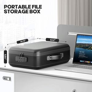 Portable Fireproof <b>Document</b> <b>Bag</b> EVA Hard Shell Waterproof & Lockable A4 File Storage Box for Legal - Product Image 5