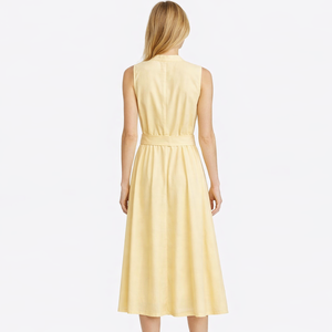 Robe longue mi-longue blanche élégante et sexy pour femmes, dos nu, style <span class=keywords><strong>chic</strong></span>, vente en gros personnalisée OEM - Product Image 3