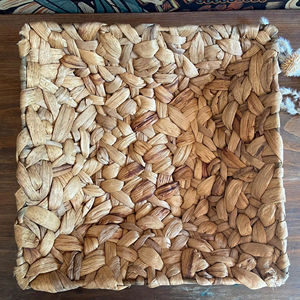 Handmade Square Seagrass Storage <b>Basket</b> Vintage Woven Wall Decor Tray Natural Fiber <b>Display</b> <b>Basket</b> for Boho Home Organization - Product Image 1