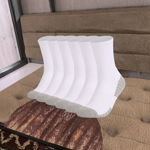 Xiangui थोक बड़े आकार के सफेद चालक दल के खेल मोजे सर्दियों के वसंत के काम के लिए आकस्मिक रबर बास्केटबॉल मोजे - Product Image 5