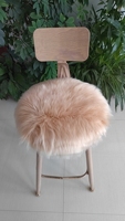 Coussin en fausse fourrure élégant et confortable, coussin rond en fausse fourrure à poils longs pour chaise de salle à manger et tabouret de coiffeuse