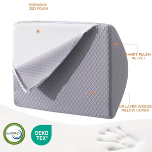 Almohada de Espuma Viscoelástica <span class=keywords><strong>para</strong></span> Rodilla, Soporte de Elevación de Piernas Postoperatorio, Funda Extraíble 100% Poliéster, Alivia <span class=keywords><strong>la</strong></span> Zona Lumbar - Product Image 2