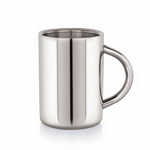 Modern Eco-Friendly Stainless Steel Double Wall Insulated Reusable Coffee Tea <b>Mug</b> with Handle for Office and Home Use - Product Image 1