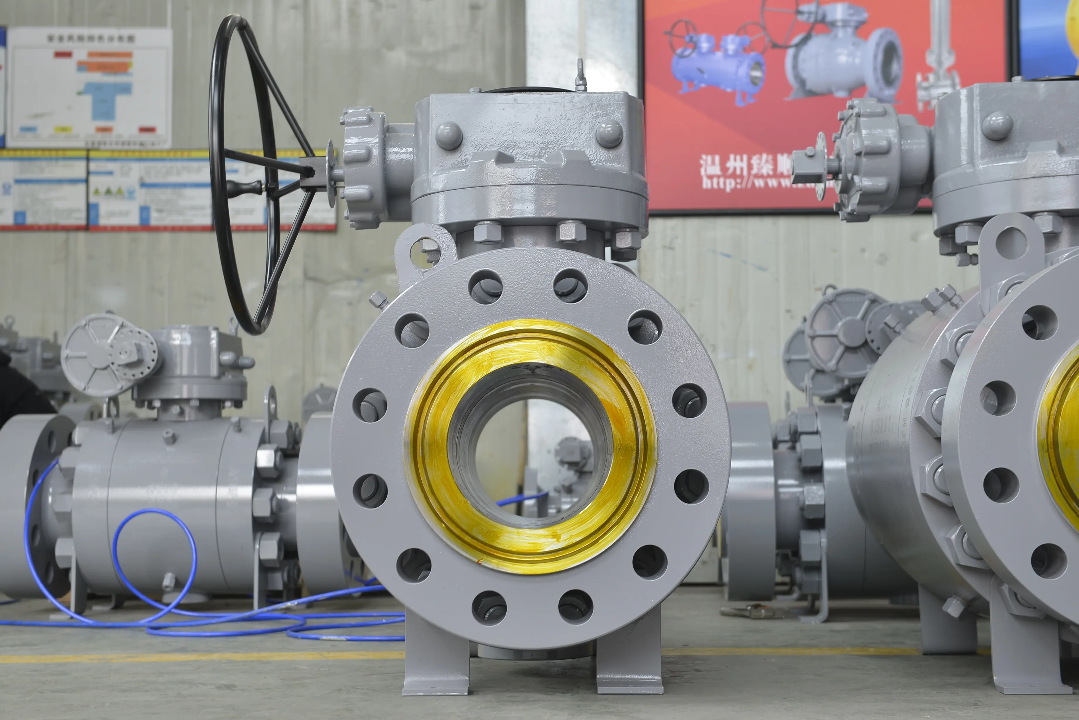 High pressure Worm Gear Actuator Metal Seated pneumatic ball valve