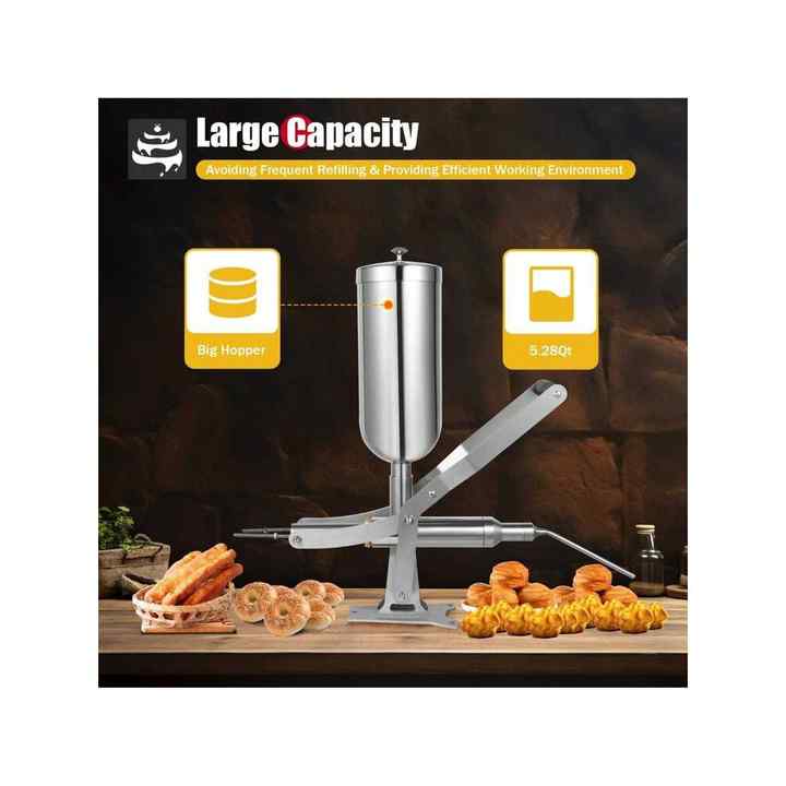 Macchina riempitrice manuale per crema in acciaio inossidabile riempitrice di pasta per marmellata Mini macchina per riempire le ciambelle con grande capacità per uso domestico