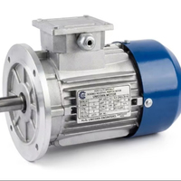 Motor listrik tiga fasa 0.5 hp 2880 rpm 2 kutub, bodi aluminium, pemasangan di kaki, motor industri untuk pompa, kompresor, mesin